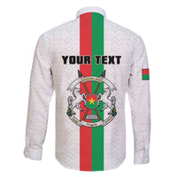 Personalized Burkina Faso Striped Family Matching Off The Shoulder Long Sleeve Dress and Hawaiian Shirt African Mud Cloth Pattern - White - Wonder Print Shop