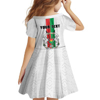 Personalized Burkina Faso Striped Family Matching Off Shoulder Maxi Dress and Hawaiian Shirt African Mud Cloth Pattern - White - Wonder Print Shop