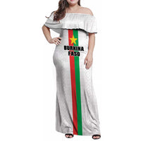Personalized Burkina Faso Striped Family Matching Off Shoulder Maxi Dress and Hawaiian Shirt African Mud Cloth Pattern - White - Wonder Print Shop