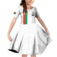 Personalized Burkina Faso Striped Family Matching Off Shoulder Short Dress and Hawaiian Shirt African Mud Cloth Pattern - White - Wonder Print Shop
