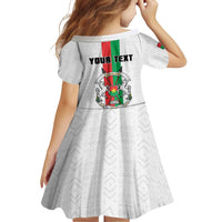 Personalized Burkina Faso Striped Family Matching Off Shoulder Short Dress and Hawaiian Shirt African Mud Cloth Pattern - White - Wonder Print Shop