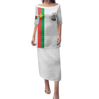 Personalized Burkina Faso Striped Family Matching Puletasi and Hawaiian Shirt African Mud Cloth Pattern - White - Wonder Print Shop