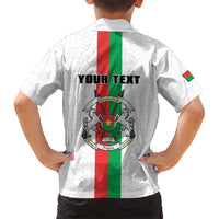 Personalized Burkina Faso Striped Family Matching Short Sleeve Bodycon Dress and Hawaiian Shirt African Mud Cloth Pattern - White - Wonder Print Shop