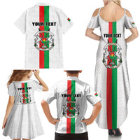 Personalized Burkina Faso Striped Family Matching Summer Maxi Dress and Hawaiian Shirt African Mud Cloth Pattern - White - Wonder Print Shop