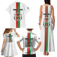 Personalized Burkina Faso Striped Family Matching Tank Maxi Dress and Hawaiian Shirt African Mud Cloth Pattern - White - Wonder Print Shop