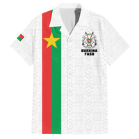 Personalized Burkina Faso Striped Hawaiian Shirt African Mud Cloth Pattern - White - Wonder Print Shop