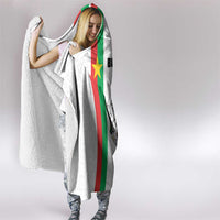 Burkina Faso Striped Hooded Blanket African Mud Cloth Pattern - White - Wonder Print Shop
