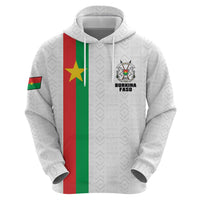 Personalized Burkina Faso Striped Hoodie African Mud Cloth Pattern - White - Wonder Print Shop