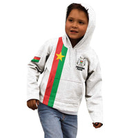 Personalized Burkina Faso Striped Kid Hoodie African Mud Cloth Pattern - White - Wonder Print Shop