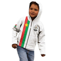 Personalized Burkina Faso Striped Kid Hoodie African Mud Cloth Pattern - White - Wonder Print Shop