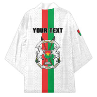 Personalized Burkina Faso Striped Kimono African Mud Cloth Pattern - White - Wonder Print Shop