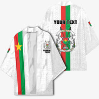 Personalized Burkina Faso Striped Kimono African Mud Cloth Pattern - White - Wonder Print Shop