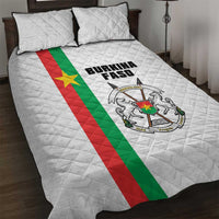 Burkina Faso Striped Quilt Bed Set African Mud Cloth Pattern - White - Wonder Print Shop