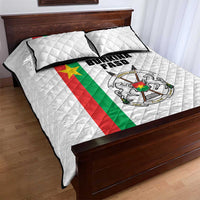 Burkina Faso Striped Quilt Bed Set African Mud Cloth Pattern - White - Wonder Print Shop
