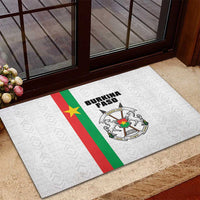 Burkina Faso Striped Rubber Doormat African Mud Cloth Pattern - White - Wonder Print Shop