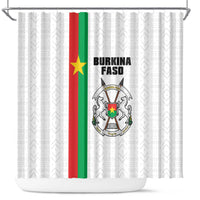 Burkina Faso Striped Shower Curtain African Mud Cloth Pattern - White - Wonder Print Shop