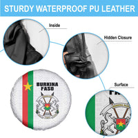 Burkina Faso Striped Spare Tire Cover African Mud Cloth Pattern - White - Wonder Print Shop