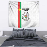 Burkina Faso Striped Tapestry African Mud Cloth Pattern - White - Wonder Print Shop