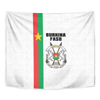 Burkina Faso Striped Tapestry African Mud Cloth Pattern - White - Wonder Print Shop