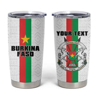 Personalized Burkina Faso Striped Tumbler Cup African Mud Cloth Pattern - White - Wonder Print Shop