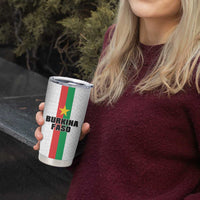 Personalized Burkina Faso Striped Tumbler Cup African Mud Cloth Pattern - White - Wonder Print Shop