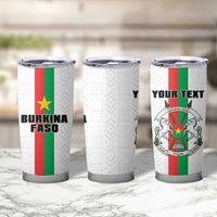Personalized Burkina Faso Striped Tumbler Cup African Mud Cloth Pattern - White - Wonder Print Shop
