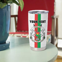 Personalized Burkina Faso Striped Tumbler Cup African Mud Cloth Pattern - White - Wonder Print Shop