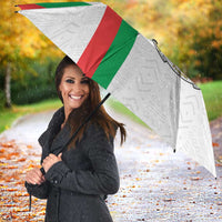 Burkina Faso Striped Umbrella African Mud Cloth Pattern - White - Wonder Print Shop