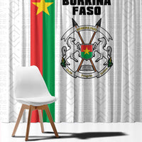 Burkina Faso Striped Window Curtain African Mud Cloth Pattern - White - Wonder Print Shop