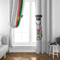 Burkina Faso Striped Window Curtain African Mud Cloth Pattern - White - Wonder Print Shop