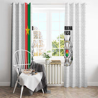 Burkina Faso Striped Window Curtain African Mud Cloth Pattern - White - Wonder Print Shop