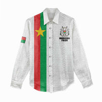 Personalized Burkina Faso Striped Women Casual Shirt African Mud Cloth Pattern - White - Wonder Print Shop
