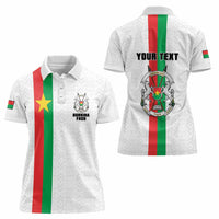 Personalized Burkina Faso Striped Women Polo Shirt African Mud Cloth Pattern - White - Wonder Print Shop