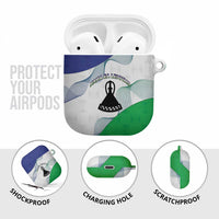 Lesotho AirPods Case Coat Of Arms With Kente Pattern - Wonder Print Shop
