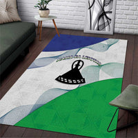 Lesotho Area Rug Coat Of Arms With Kente Pattern - Wonder Print Shop