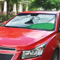 Lesotho Auto Sun Shade Coat Of Arms With Kente Pattern - Wonder Print Shop