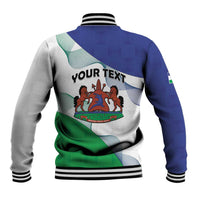 Personalized Lesotho Baseball Jacket Coat Of Arms With Kente Pattern - Wonder Print Shop