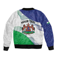 Personalized Lesotho Bomber Jacket Coat Of Arms With Kente Pattern - Wonder Print Shop
