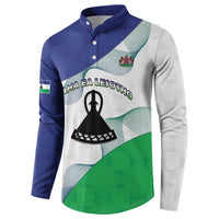 Personalized Lesotho Button Sweatshirt Coat Of Arms With Kente Pattern - Wonder Print Shop