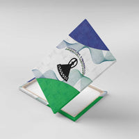 Lesotho Canvas Wall Art Coat Of Arms With Kente Pattern - Wonder Print Shop