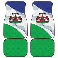 Lesotho Car Mats Coat Of Arms With Kente Pattern - Wonder Print Shop