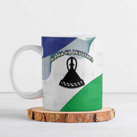 Personalized Lesotho Ceramic Mug Coat Of Arms With Kente Pattern - Wonder Print Shop