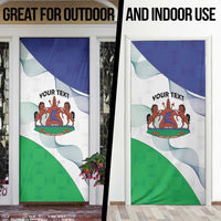 Lesotho Door Cover Coat Of Arms With Kente Pattern - Wonder Print Shop