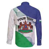 Personalized Lesotho Family Matching Long Sleeve Bodycon Dress and Hawaiian Shirt Coat Of Arms With Kente Pattern - Wonder Print Shop