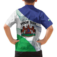 Personalized Lesotho Family Matching Off Shoulder Short Dress and Hawaiian Shirt Coat Of Arms With Kente Pattern - Wonder Print Shop