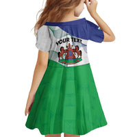 Personalized Lesotho Family Matching Off Shoulder Short Dress and Hawaiian Shirt Coat Of Arms With Kente Pattern - Wonder Print Shop