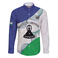 Personalized Lesotho Family Matching Off Shoulder Short Dress and Hawaiian Shirt Coat Of Arms With Kente Pattern - Wonder Print Shop