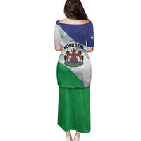 Personalized Lesotho Family Matching Puletasi and Hawaiian Shirt Coat Of Arms With Kente Pattern - Wonder Print Shop