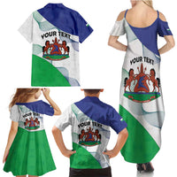 Personalized Lesotho Family Matching Summer Maxi Dress and Hawaiian Shirt Coat Of Arms With Kente Pattern - Wonder Print Shop