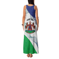 Personalized Lesotho Family Matching Tank Maxi Dress and Hawaiian Shirt Coat Of Arms With Kente Pattern - Wonder Print Shop
